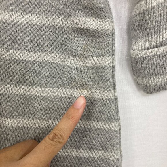 New Coldwater Creek size Large Gray Striped Sequins 3/4 Sleeve Stretch Knit Top - Picture 3 of 11